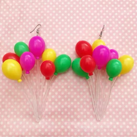 Balloon Statement Earrings Colorful Earrings - Picture 2 of 2